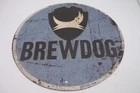 Vintage Style BrewDog Style Tin Metal Sign 8" Round Bar Wall Decor
