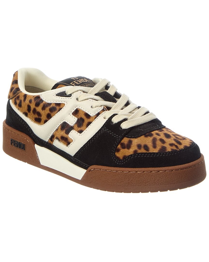 Fendi Match Haircalf - Suede Sneaker Womens Brown 36 102890₽