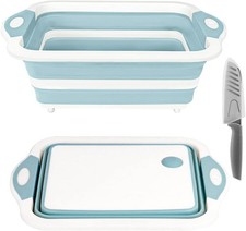 Collapsible Cutting Board Foldable Chopping Board W/ Colander Multifunctional