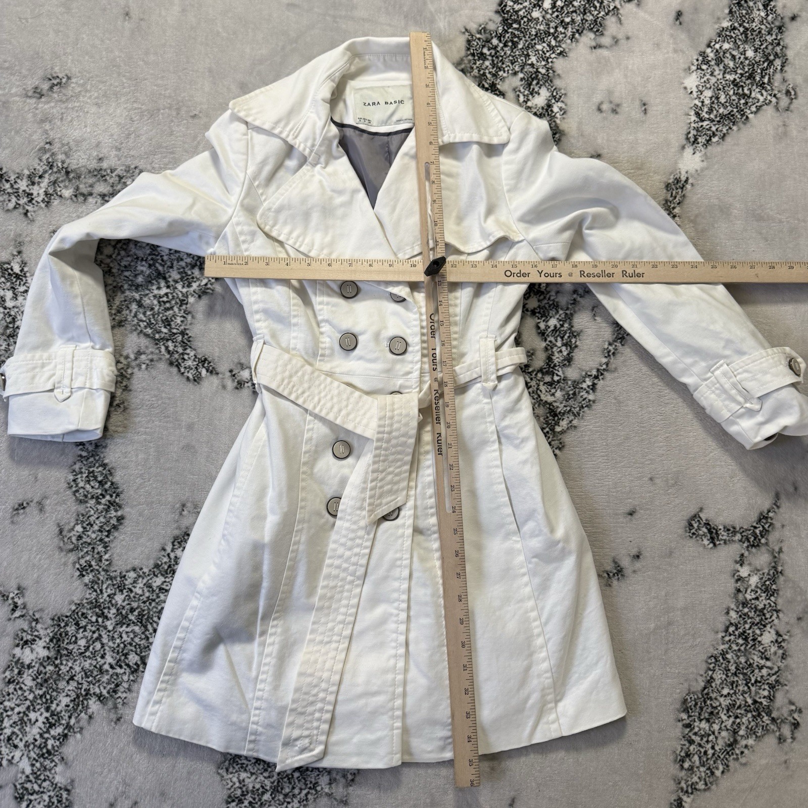 Zara Basic Jacket Womens Size S White Cotton Blen… - image 3