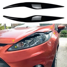 Cubierta de párpado de faros 2 piezas para Ford Fiesta MK6 2008-2012 negro brillante