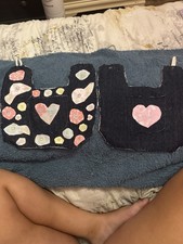 Baby Girls 2 Piece Jean Reversal Bib One Size