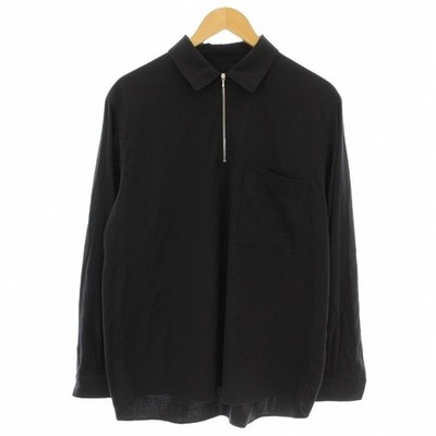 United Arrows UNITED ARROWS Half Zip Twill Zip Pullover Shirt M Schwarz