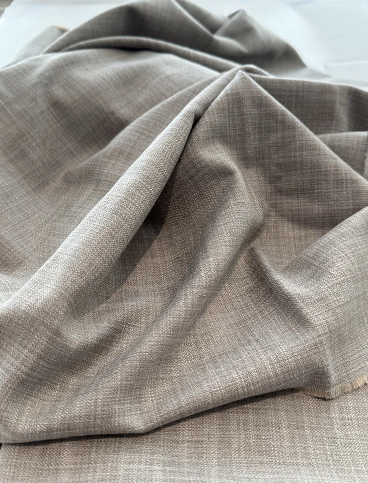 LORO PIANA Suiting Fabric Cloth Grey / Sand SOFTIME Cotton/Silk Blend 1.6 Meters - Image 3 of 4