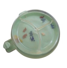Vtg Baby World 3-Section Toddler Plate Green Serva-Tot Hot Water Food Dish