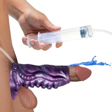 Tentacle Fantasy Squirting Penis Sleeve with C-Ring, Adult Sex Toys Men Couple