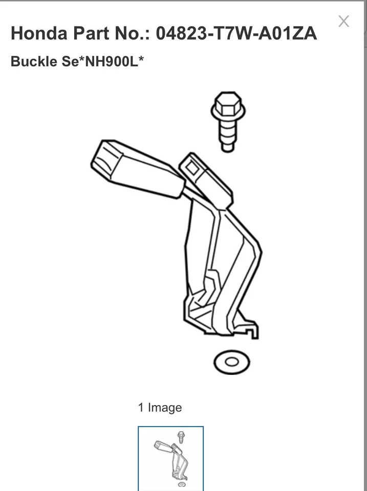 Juego de hebillas, cinturón de seguridad trasero R *NH900L* (Negro profundo) - Honda (04823-T7W-A01ZA) Foto 3 de 4