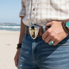 Men Women Buckle Silver Metal Gold Bull Cowboy Western Rodeo Texas Long Horns TX