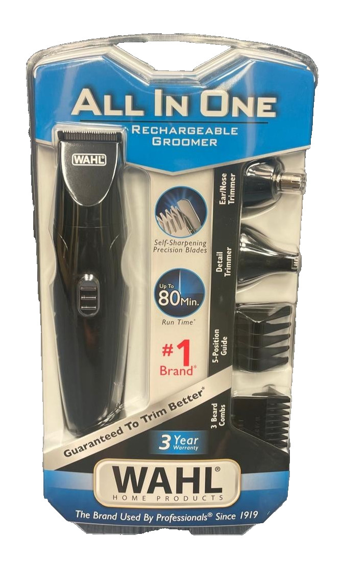 Wahl All In One Rechargeable Groomer Beard Trimmer Detailer Nose Hair For Men