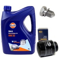 MotoröL Filter Set 15W-40 4 Liter + ÖLablassschraube FüR Skoda Fabia II 105 PS