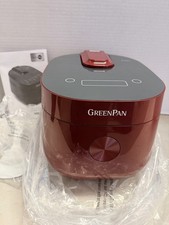 GreenPan 4 cup Ceramic Fuzzy Logic Carb Reducing Rice Cooker-RED-K92776