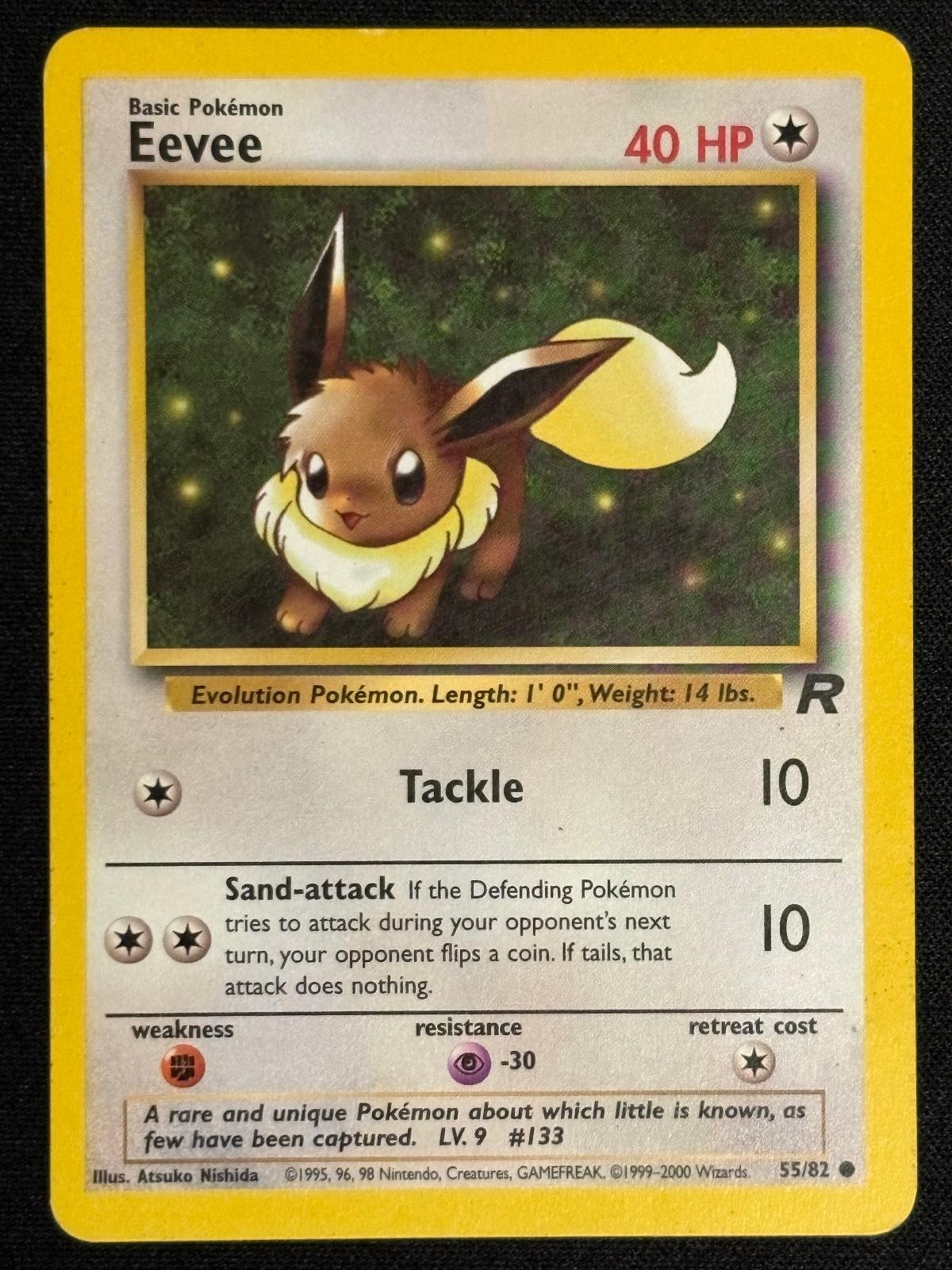 Eevee 55/82 Common Team Rocket Pokemon Unlimited Heavily Played