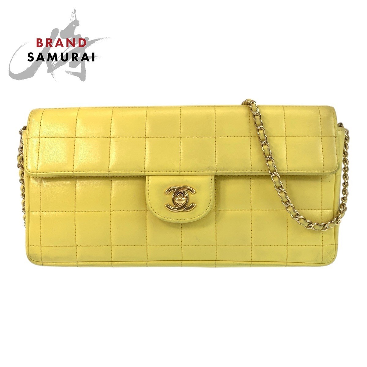 CHANEL Coco Mark Turn Lock Shoulder Bag in Chocolate Bar with Gold Hardware