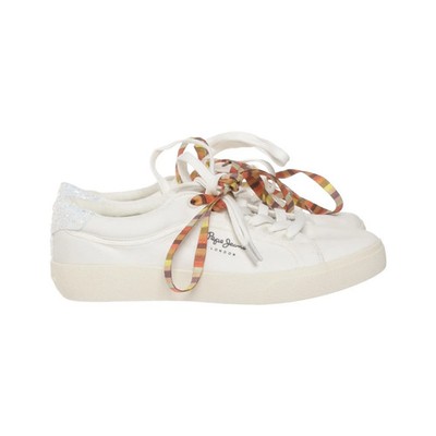 Pepe Jeans, Canvas Sneaker, Größe: 41 1/2, Weiß/Mehrfarbig, Damen #Eke