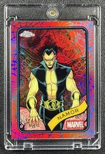 NAMOR 2025 TOPPS CHROME MARVEL #12 BLUE & RED SPIDER WEB REFRACTOR 19/62