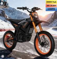 US! Electric Dirt Bike 3000W Peak Electric Motorcycle 48V 20.8AH Moutain E-Bike