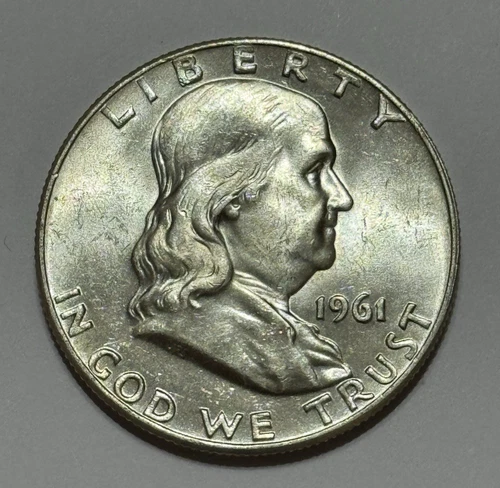 1961 D Franklin Half Dollar 50¢ (90% Silver) ~ Gem BU