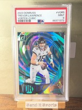 2023 Panini Donruss TREVOR LAWRENCE Vortex 47/50 Cubic Jaguars #VOR-5 (PSA 9)