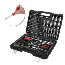 215Pcs Ratchet Wrench Set 1/4in 3/8in 1/2in Socket Set Tool Case Hand Tool Kits