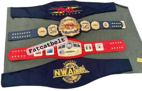 TNA World & NWA Dome Globe Wrestling Championship Gürtel 4mm Zink mit Logo Cover - Bild 1 von 3