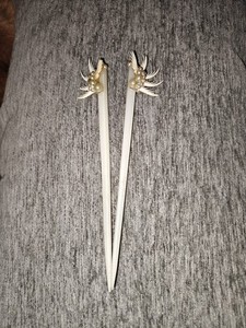 Vintage Hair Sticks With Rhinestones And Pearls