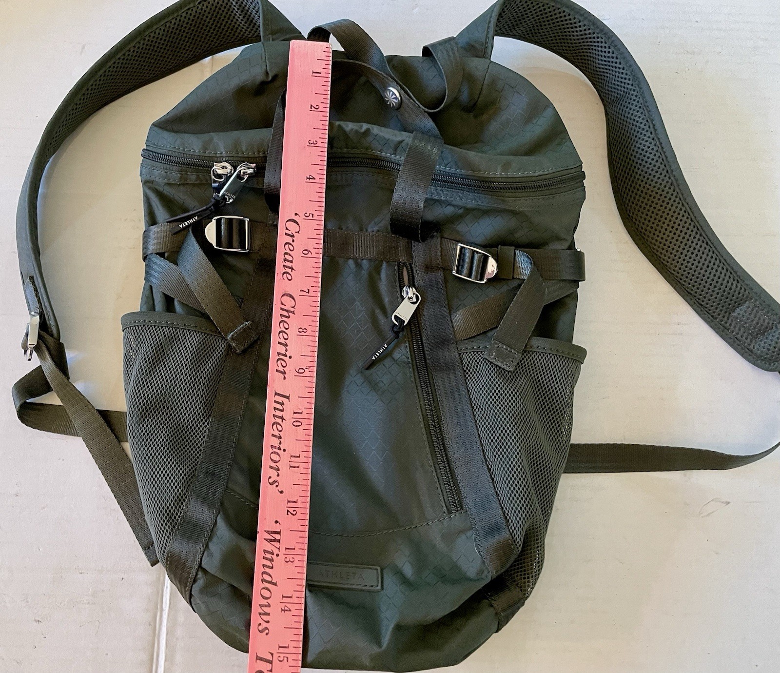 ATHLETA Excursion Backpack Dark Green Nylon Great… - image 15