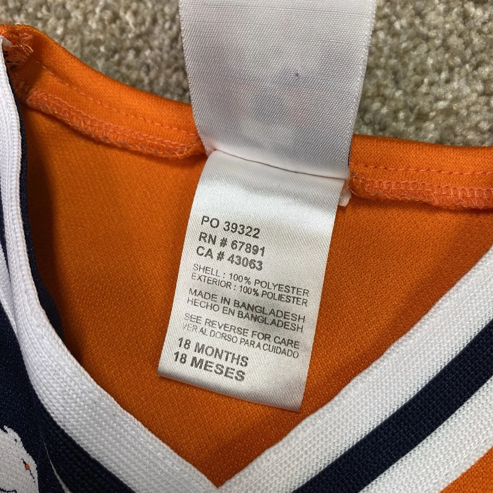 Denver Broncos Animadora Conjunto Bebé Niño Pequeño 18 Meses Animación NFL Fútbol Foto 4 de 4