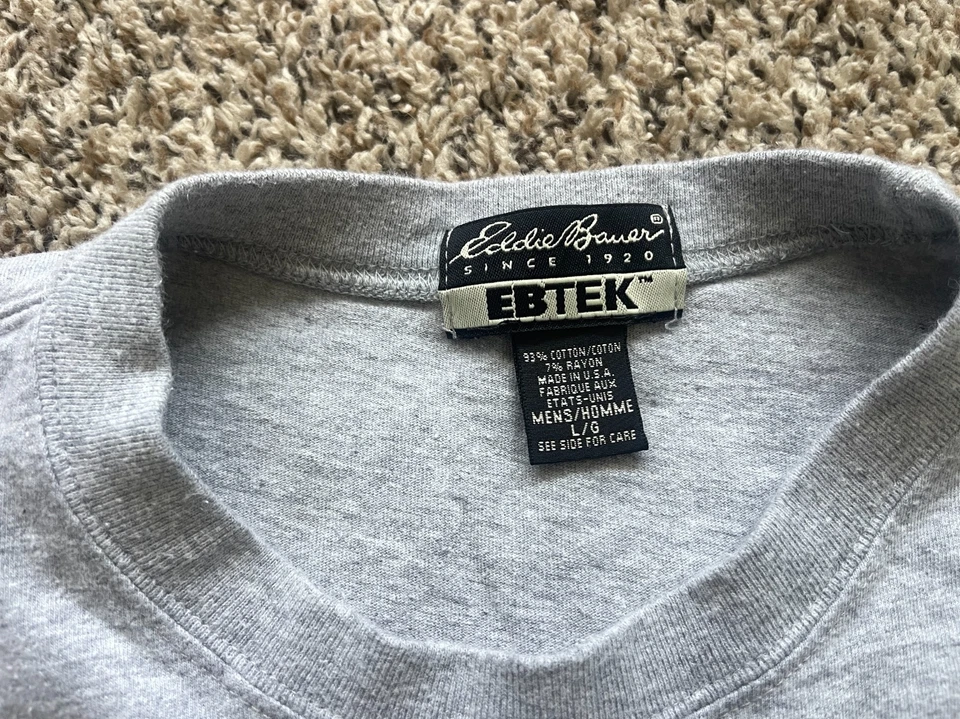 Camiseta de Colección Eddie Bauer Para Hombre Grande Gris Manga Corta EBTEK Foto 3 de 4