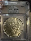 Morgan Silver Dollar 1889 Philadelphia ICG MS62 Uncirculated $1 0.9 Fine