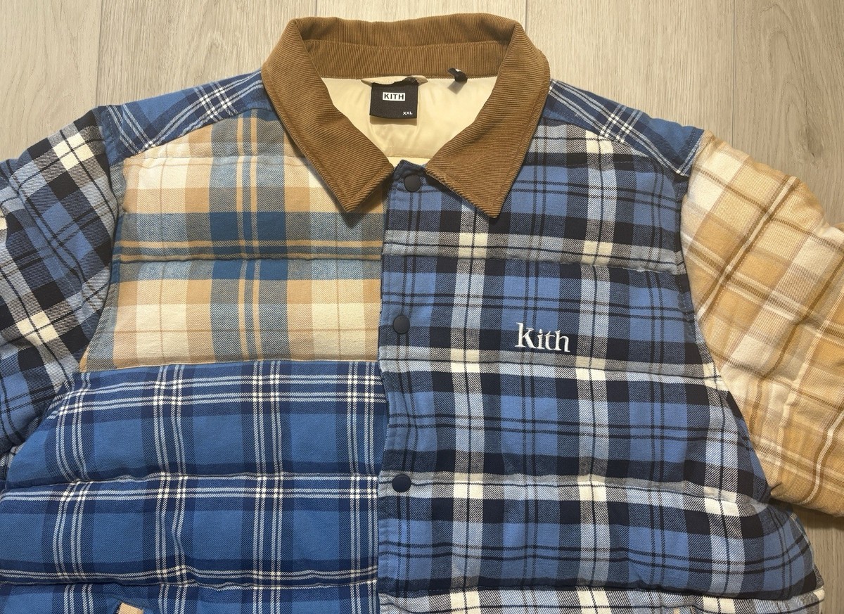 KITH Murray Plaid Shirt Jacket Quilted Puffer Flannel Men's 2XL