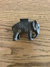 Vintage 1910's Bank A C Williams Cast  Iron Elephant with Howdah
