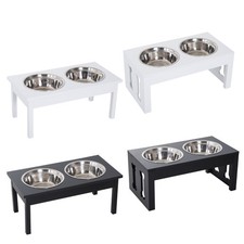 PawHut Elevated Dog Pet Food Feeder Bone Heavy Duty double Bowl