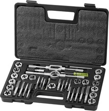 40 pcs Tap and Die Set, Metric Size M3-M12 Rethreading Tapping Tools Kit, Made o