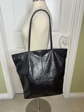 LATICO MJ USA Dark Chocolate Soft Leather Zipper Close Tote Shoulder Bag Large