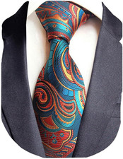 3.15" 8cm Fashion Striped PaisleyTies Mens Plaid Flower Necktie for Wedding