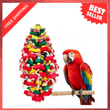 Bird Toys for Large Parrots, Natural Wood Blocks, Foraging Chew Toys for