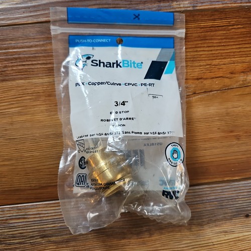 SharkBite Push Fitting 3/4" End Stop U518LFA New