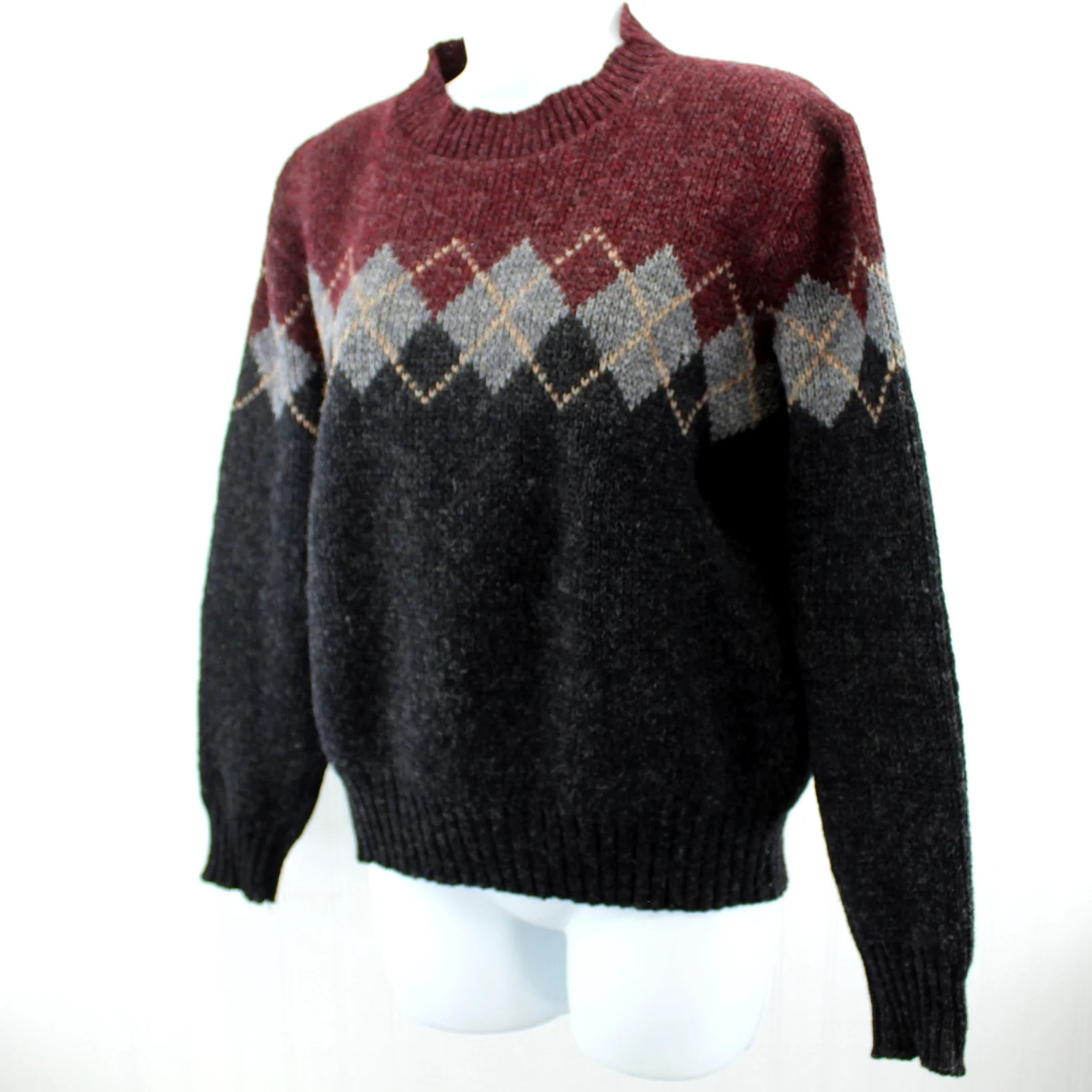 Pendleton Wool Pullover Sweater Jumper Maroon Gre… - image 1
