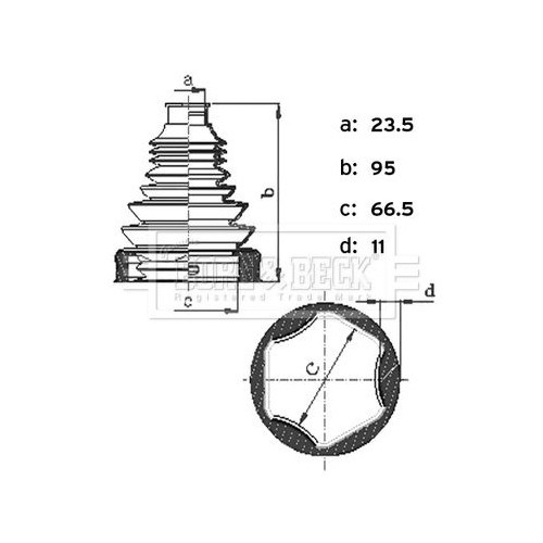 BORG & BECK Bellow Kit, drive shaft BCB6444