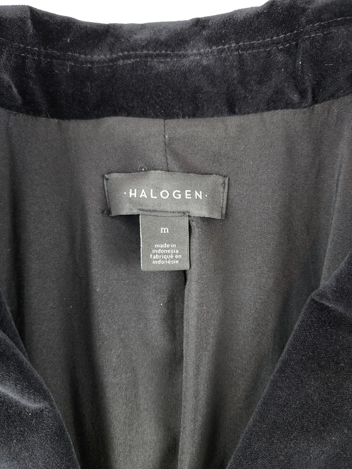 Chaqueta Blazer Halógena Mujer Un Botón Mediana Terciopelo Negro  Foto 4 de 4