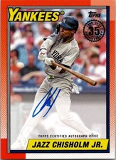 2025 Topps JAZZ CHISHOLM JR New York Yankees 1990 AUTO MINT Condition