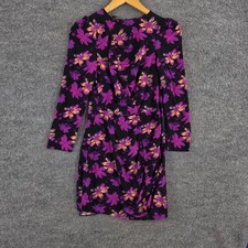 Maje Dress Medium Rosamar Floral Mini Purple Long Sleeve Cocktail Whimsical Goth