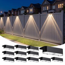 12 Pack Solar Fence Lights Outdoor, Deck Light Solar Powered, IP65 Waterproof...