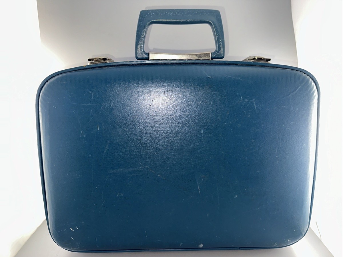 Vintage MCM 60s Hard Shell Suitcase Luggage Carry On With Mirror