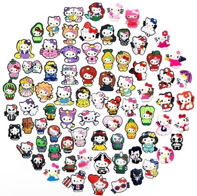 30 Hello Kitty Kawaii Shoe Charms Set Jibbitz Clogs Schuhstecker Zufälliger Mix