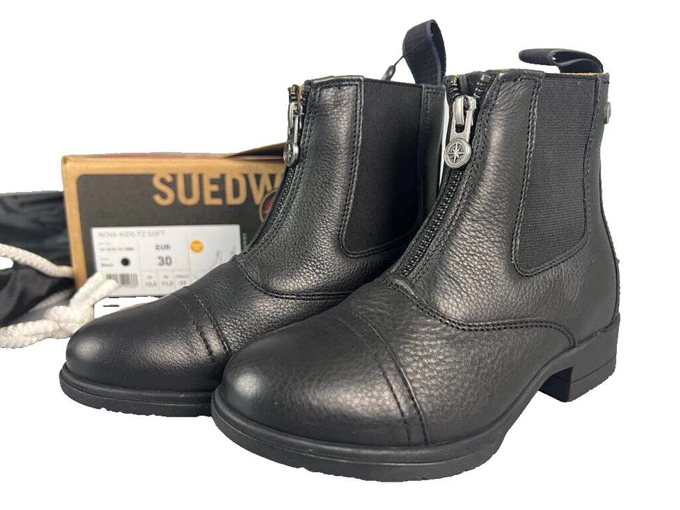SUEDWIND Paddock Stiefelette NOVA KIDS FZ SOFT Gr. 30 Reiter Schuhe black KR2-30
