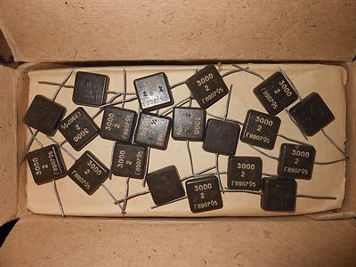 20pcs of 3000pF x 500V  KSOT-5G / КСОТ-5г Silver Mica Capacitor made in USSR