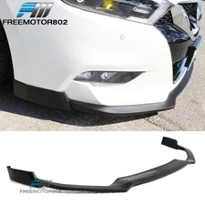 Fits 2016-2018 Nissan Maxima Front Bumper Lip Unpainted Black PU