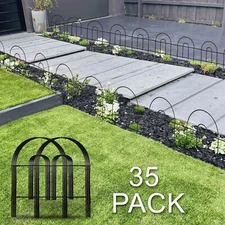35 PCS Garden Fence 18'' Metal Border Folding Fence Pannel Animal Barrier Yard