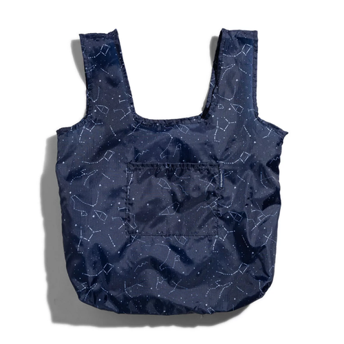 NEW United by Blue Packable Tote Grocery Bags Night Sky Pattern on Carabiner - Picture 2 of 4